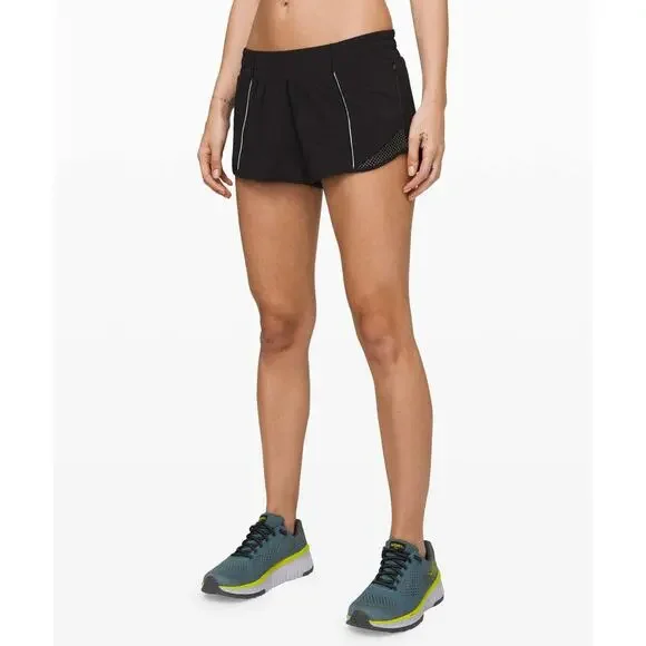 Lululemon Hotty Hot Short Reflective *2.5" Liner Stretch Black Women's Size 8 - Picture 13 of 15